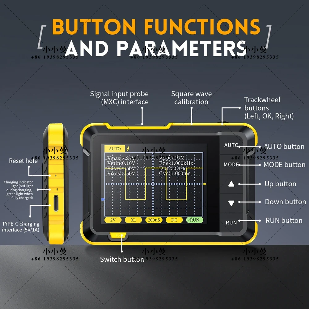 Fnirsi Digital Oscilloscope Handheld - FNIRSI DSO152 : mini-oscilloscope numérique portatif,